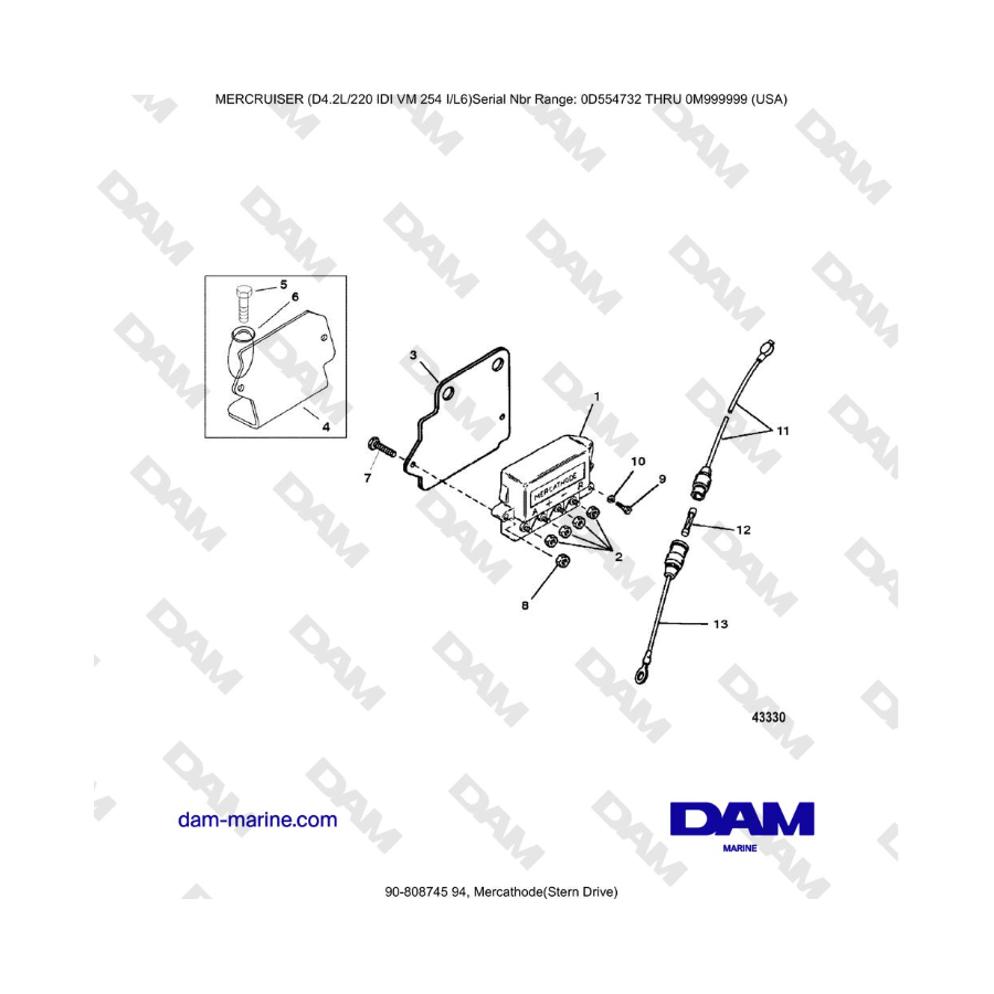 Mercruiser 4.2L 220 IDI - Mercathode(Stern Drive)