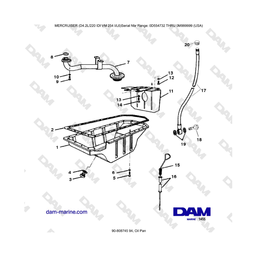 Mercruiser 4.2L 220 IDI - Oil Pan