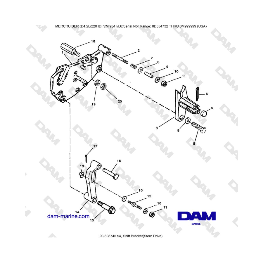 Mercruiser 4.2L 220 IDI - Shift Bracket(Stern Drive)