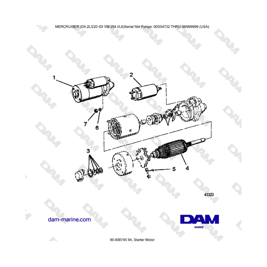 Mercruiser 4.2L 220 IDI - Motor de arranque