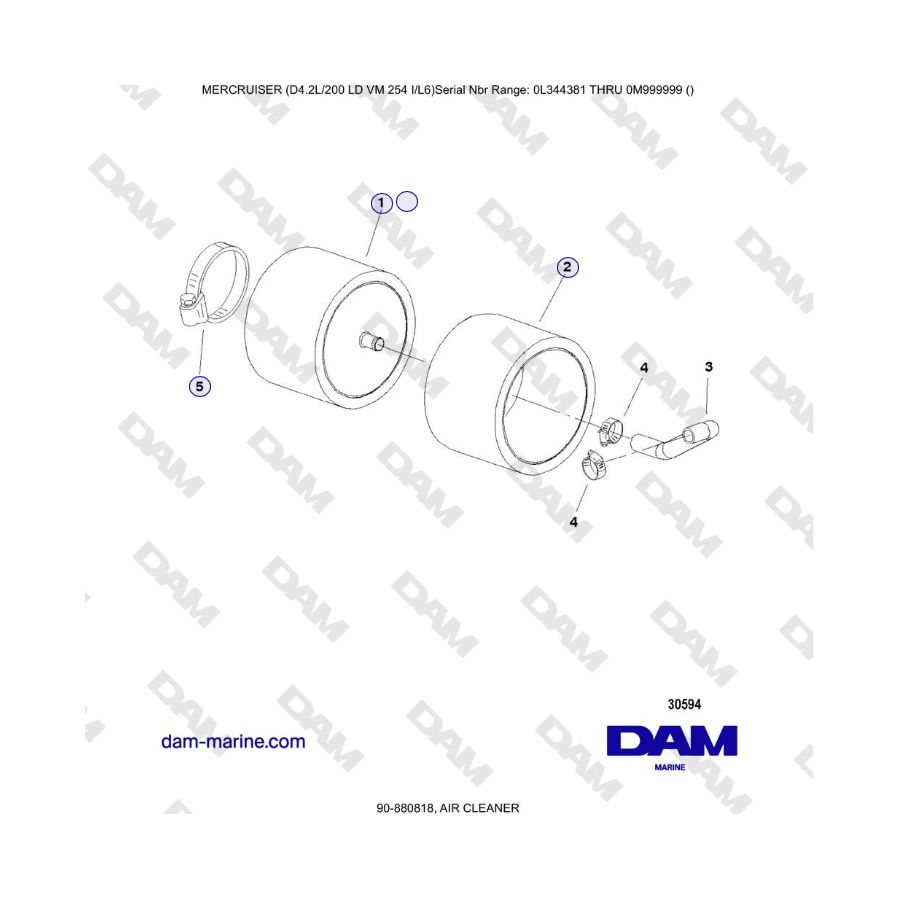 Mercruiser 4.2L 200 LD - Air cleaner