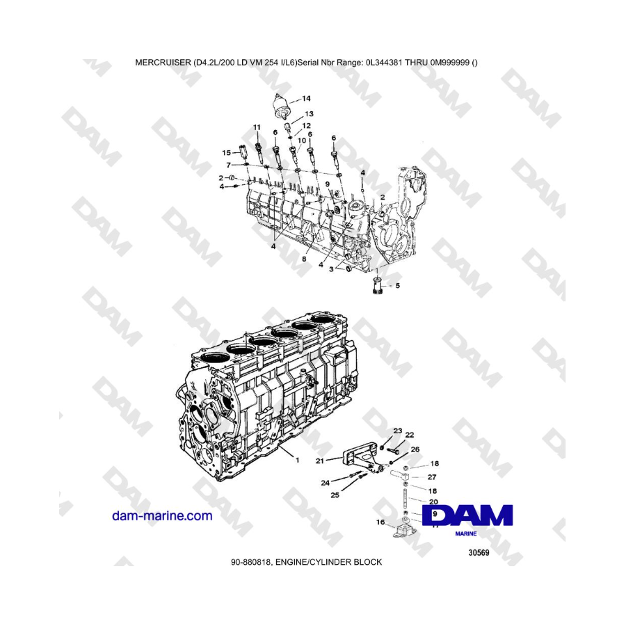 Mercruiser 4.2L 200 LD - ENGINE/CYLINDER BLOCK