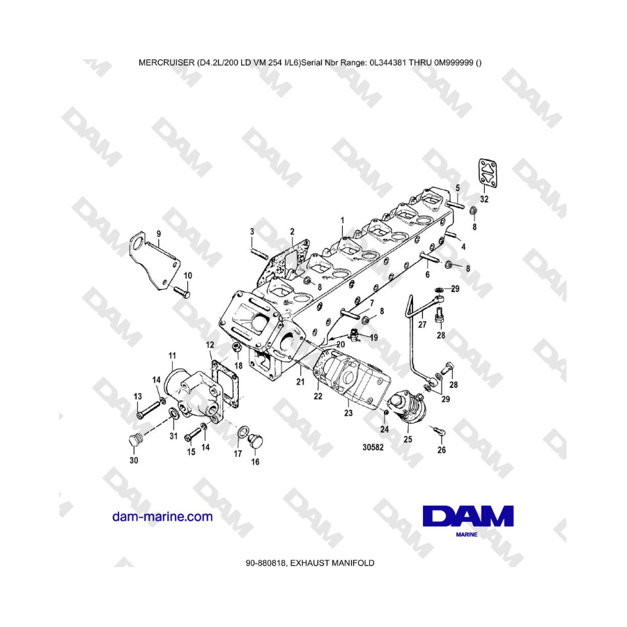 Mercruiser 4.2L 200 LD - EXHAUST MANIFOLD