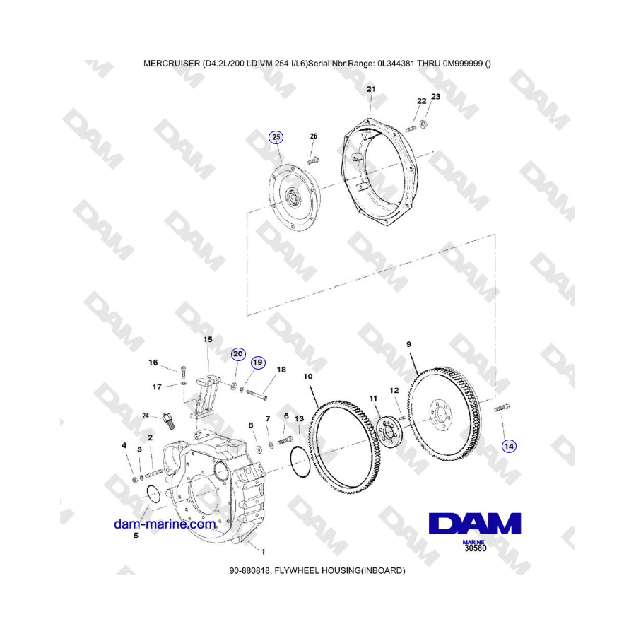 Mercruiser 4.2L 200 LD - FLYWHEEL HOUSING(INBOARD)