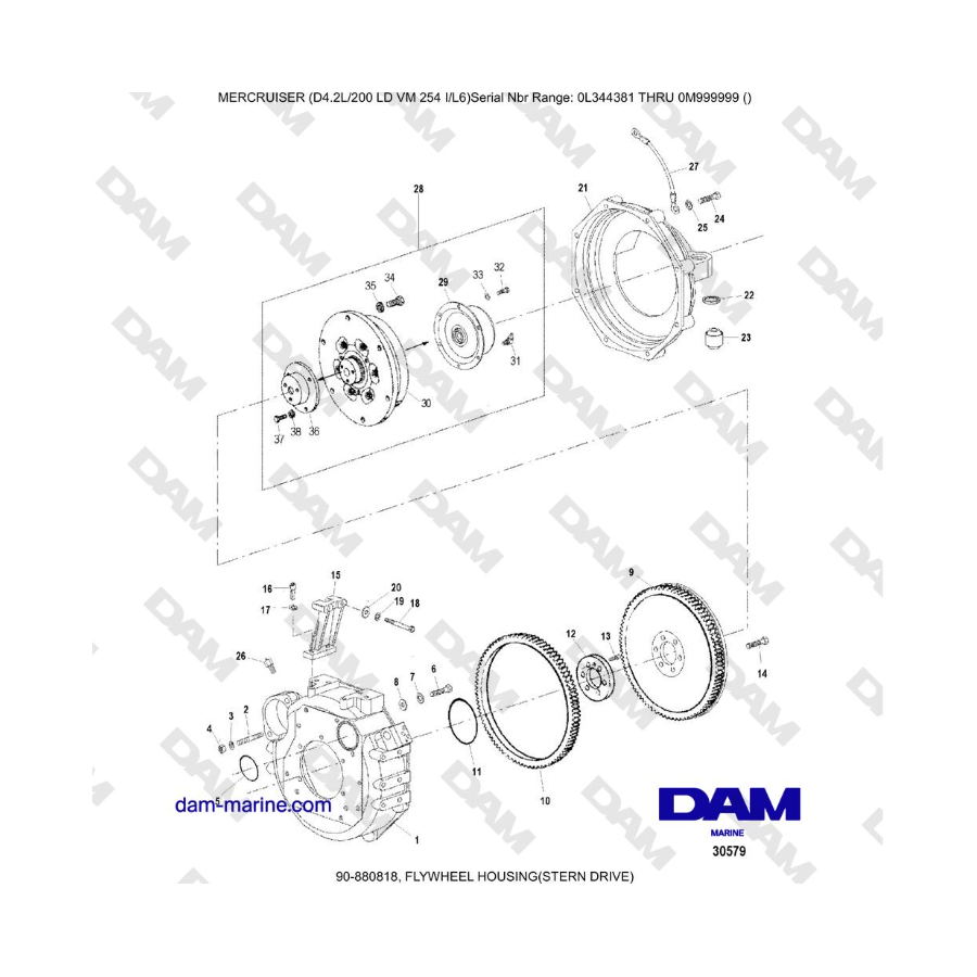 Mercruiser 4.2L 200 LD - FLYWHEEL HOUSING(STERN DRIVE)