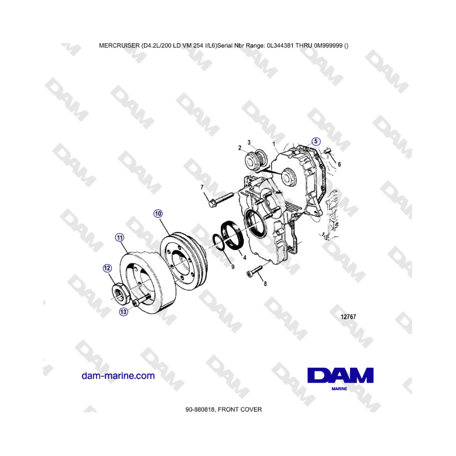 Mercruiser 4.2L 200 LD - CUBIERTA DELANTERA