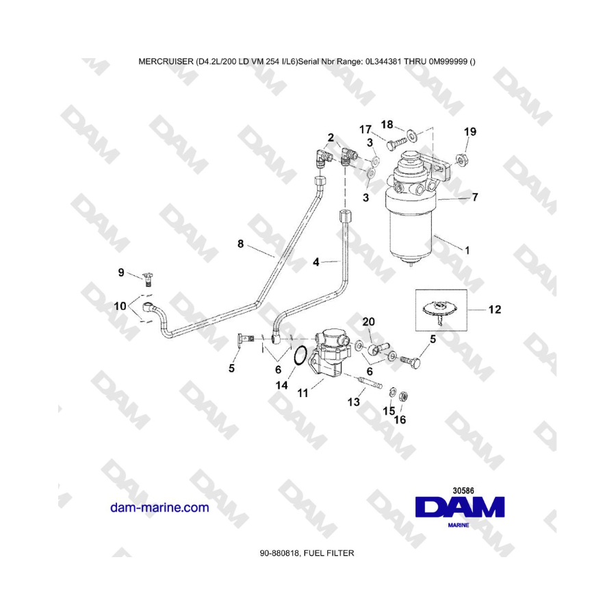 Mercruiser 4.2L 200 LD - FILTRO DE COMBUSTIBLE