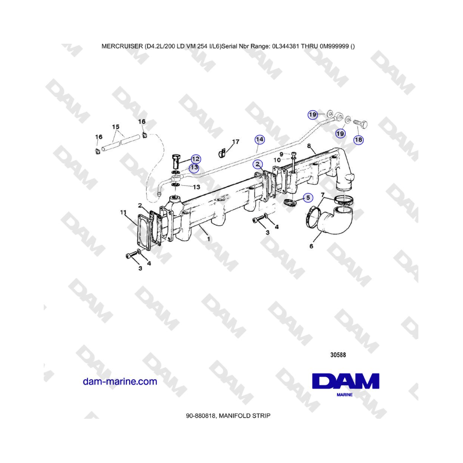 Mercruiser 4.2L 200 LD - MANIFOLD STRIP