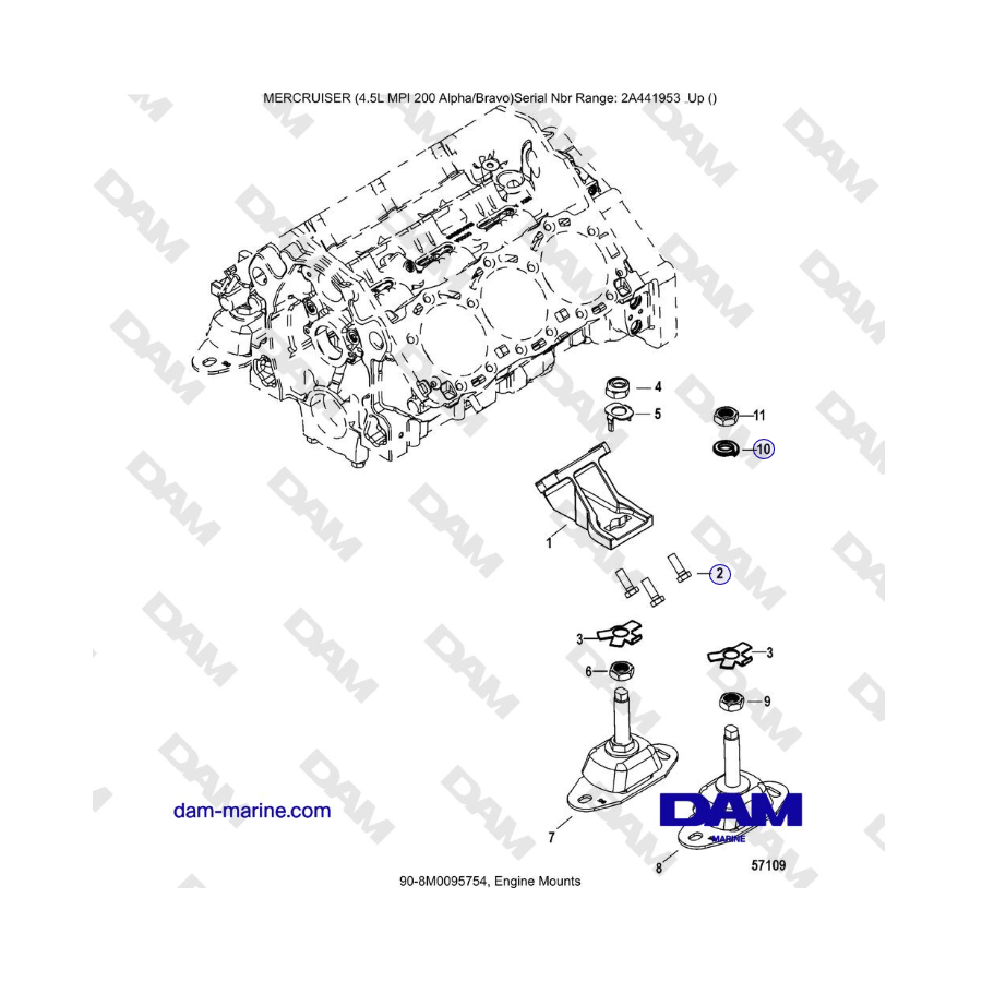 Mercruiser 4.5L MPI - Engine Mounts