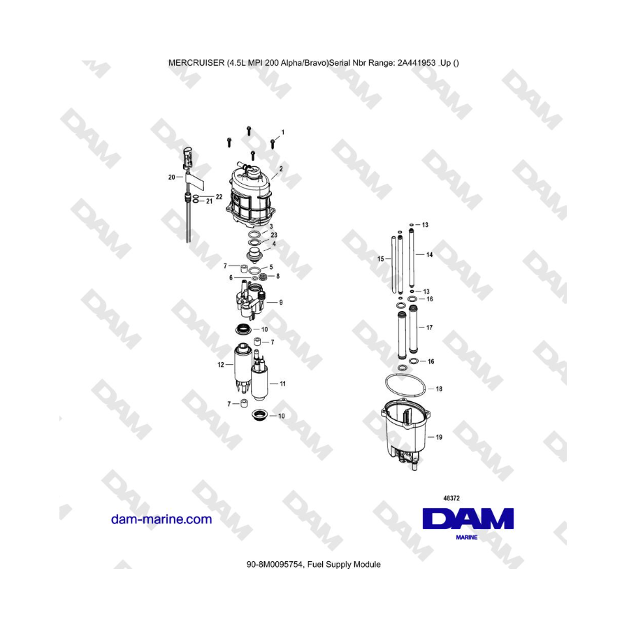 Mercruiser 4.5L MPI - Fuel Supply Module