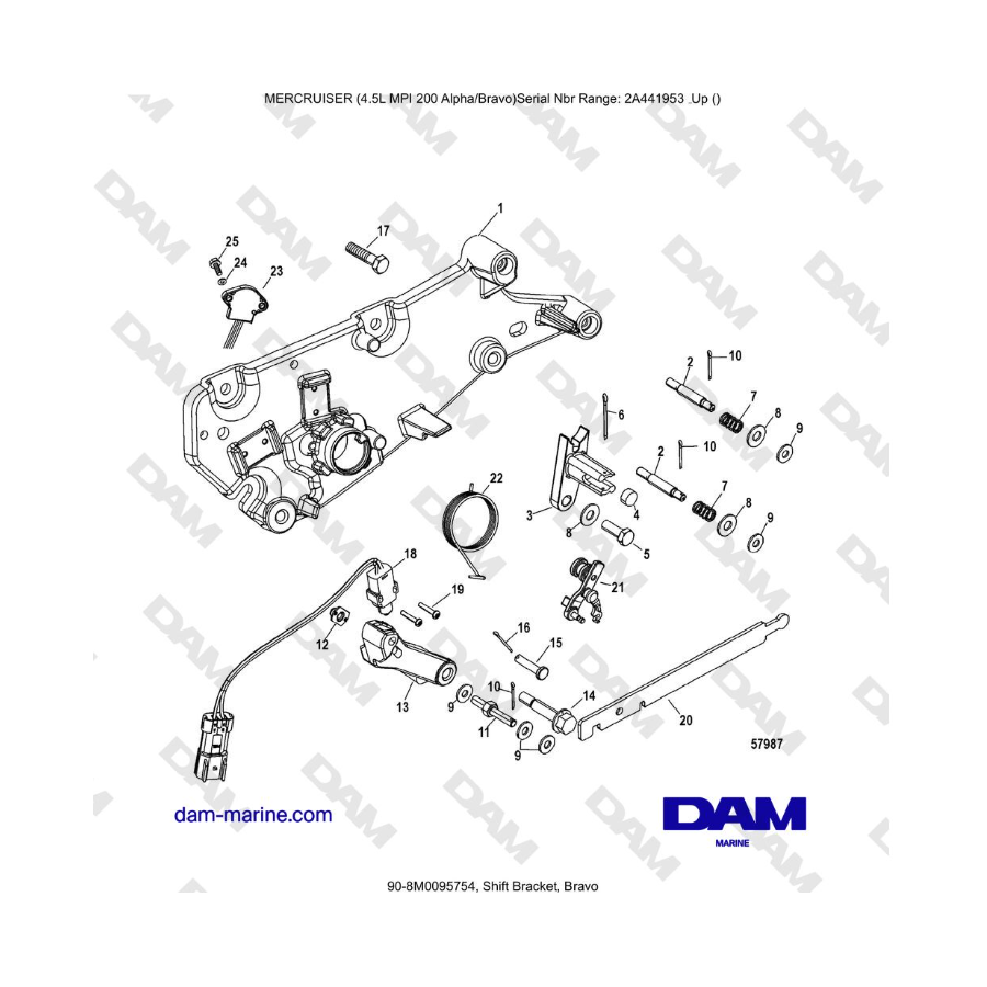 Mercruiser 4.5L MPI - Shift Bracket, Bravo