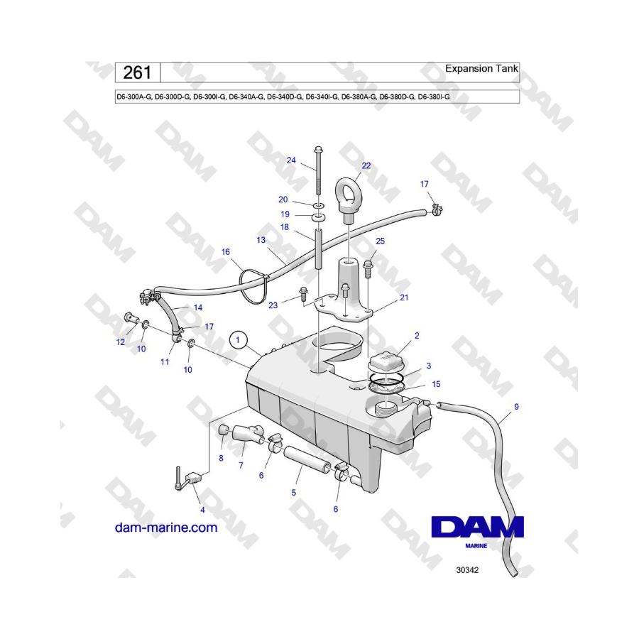 Volvo Penta D6-300 / D6-340 / D6-380 / D6-400 / D6-440 / D6-480 (G) - Depósito de expansión