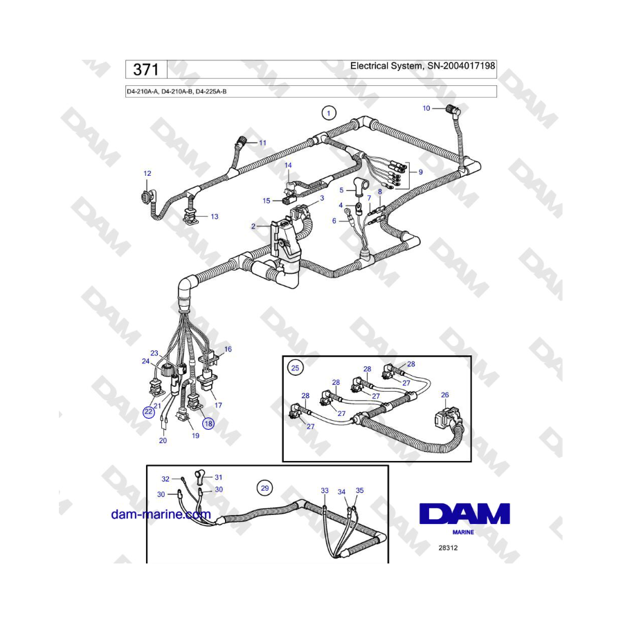 Volvo Penta D4-210A-A, D4-210A-B, D4-225A-B - Electrical System