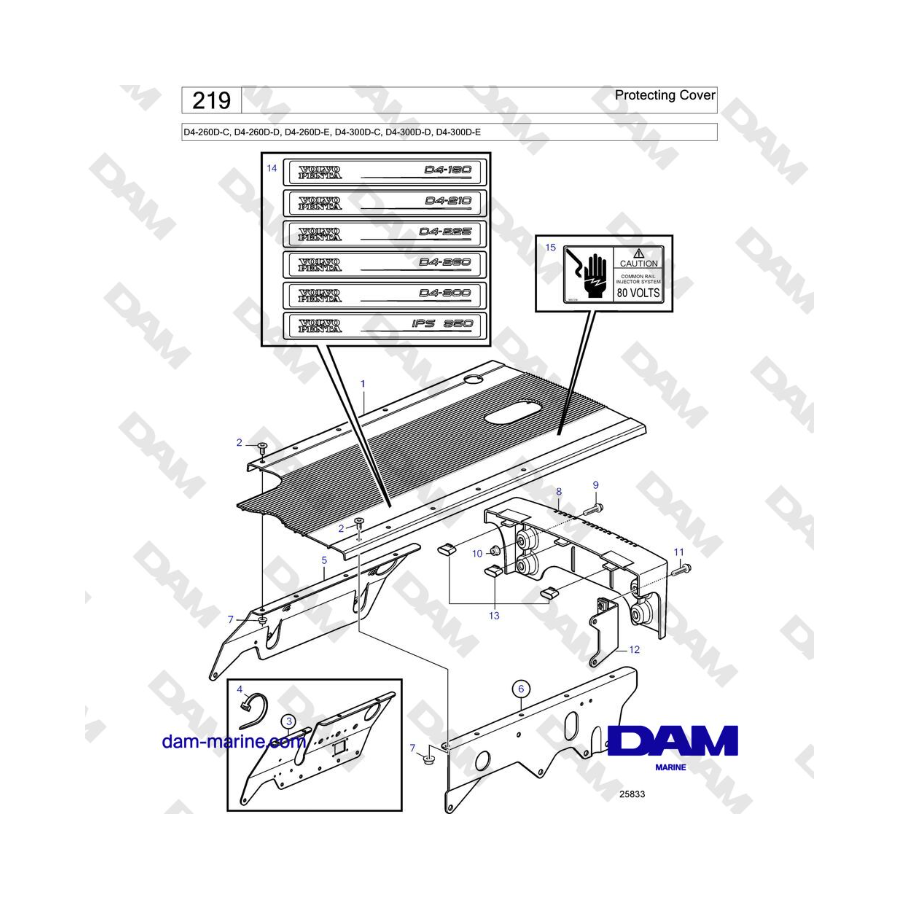 Volvo Penta D4-260D / D4-300D - Cubierta protectora