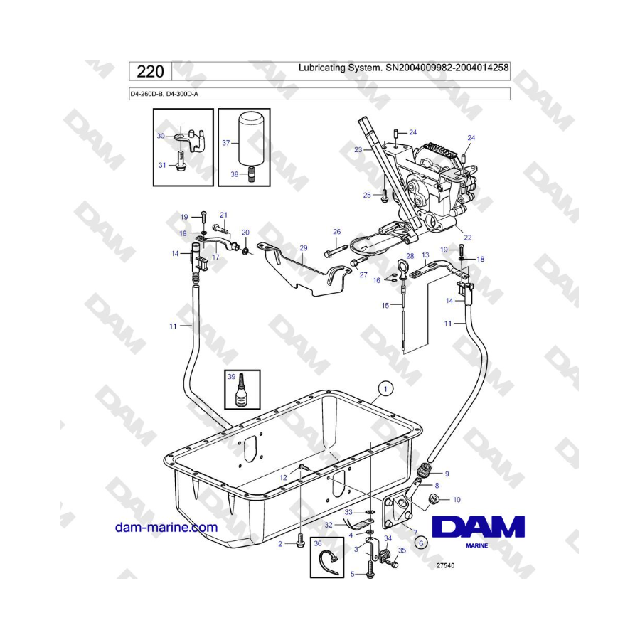 Volvo Penta D4-260D-B, D4-300D-A - Lubricating System.