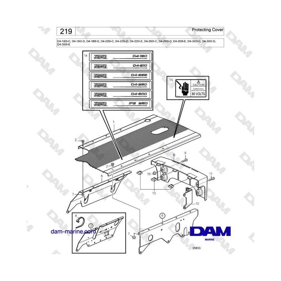 Volvo Penta D4-180I / D4-210I / D4-225I / D4-260I / D4-300I - Funda protectora