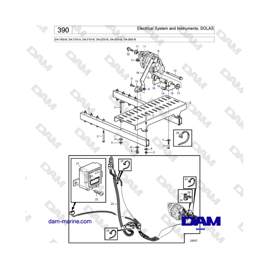 Volvo Penta D4-180I / D4-210I / D4-225I / D4-260I / D4-300I - Electrical System and Instruments, SOLAS