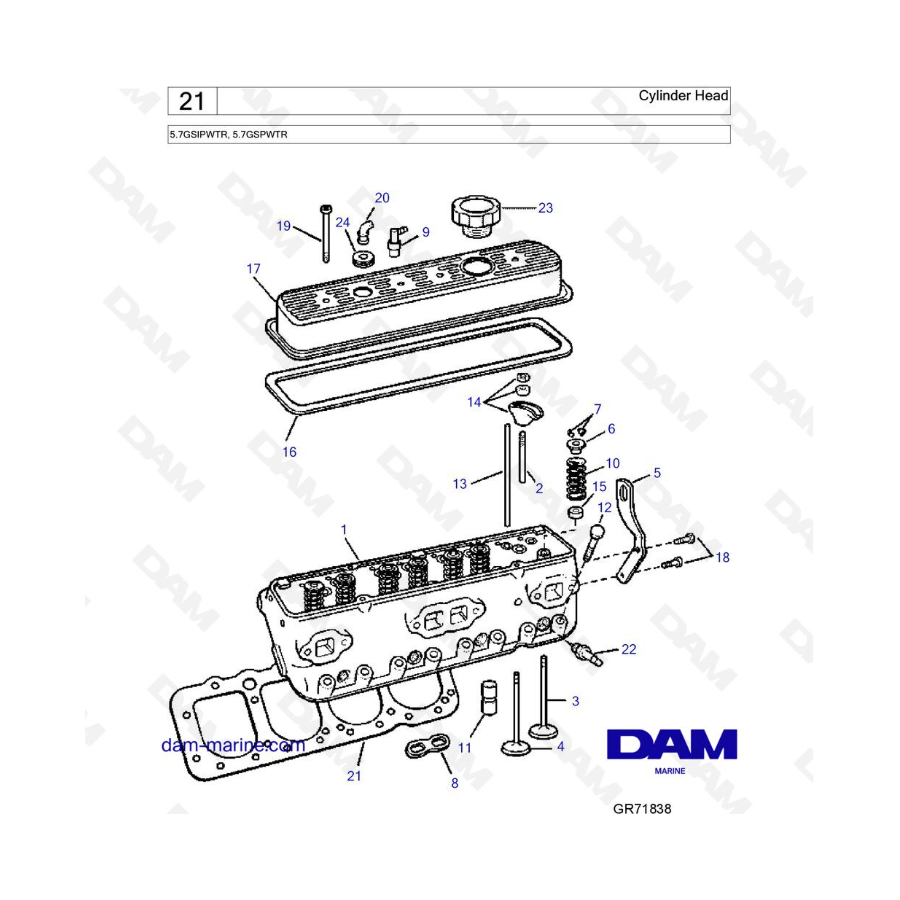 Volvo Penta 5.7L GS - Cylinder Head