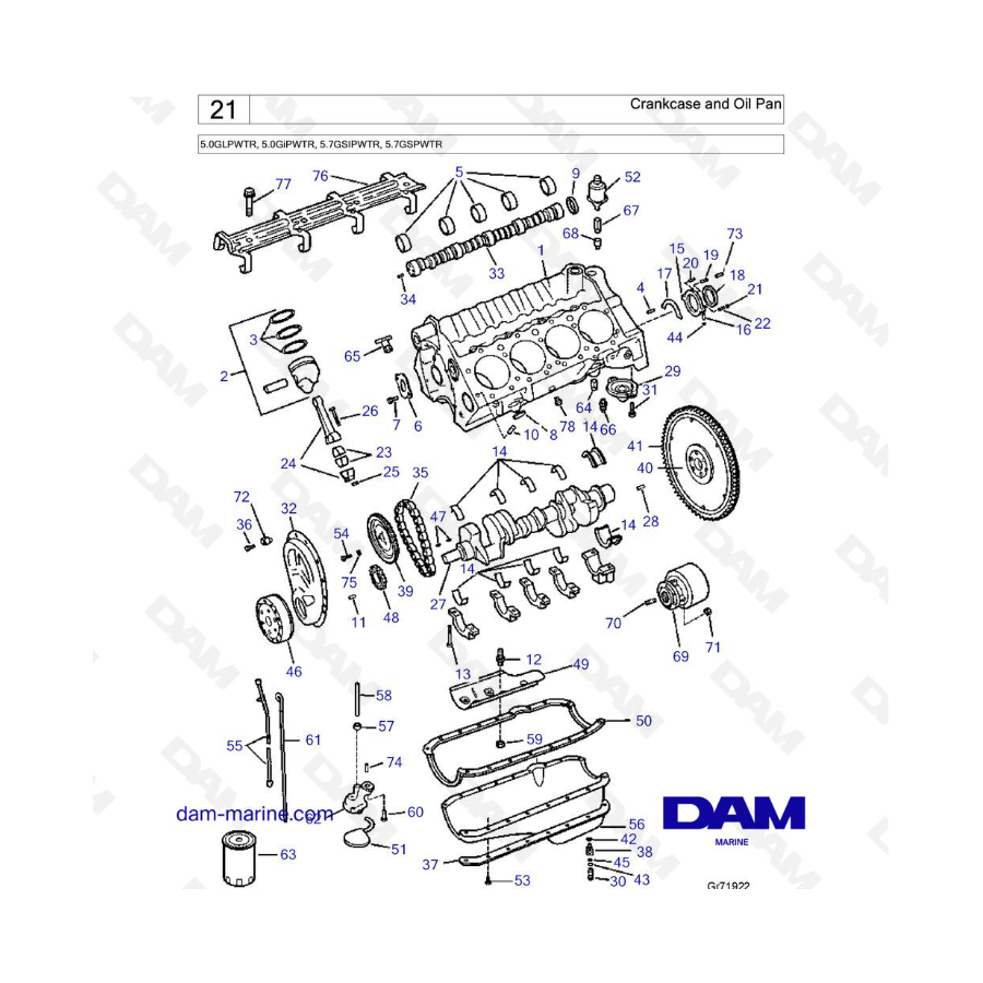 Volvo Penta 5.7L GS - Cárter y cárter de aceite