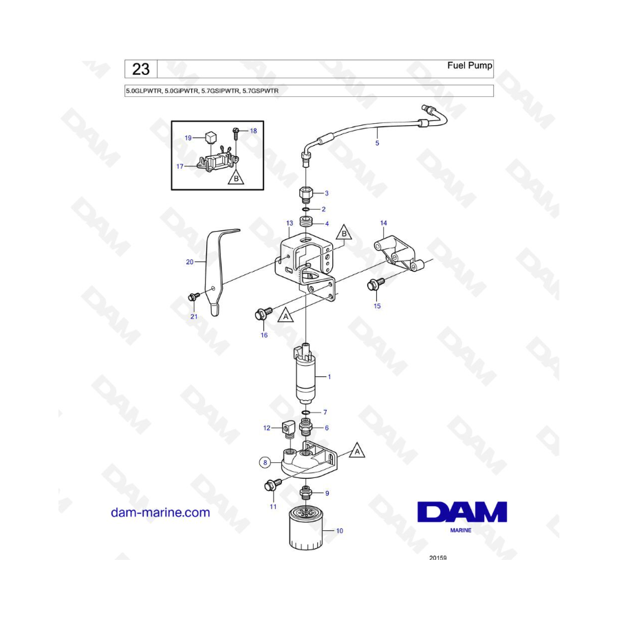 Volvo Penta 5.7L GS - Bomba de combustible