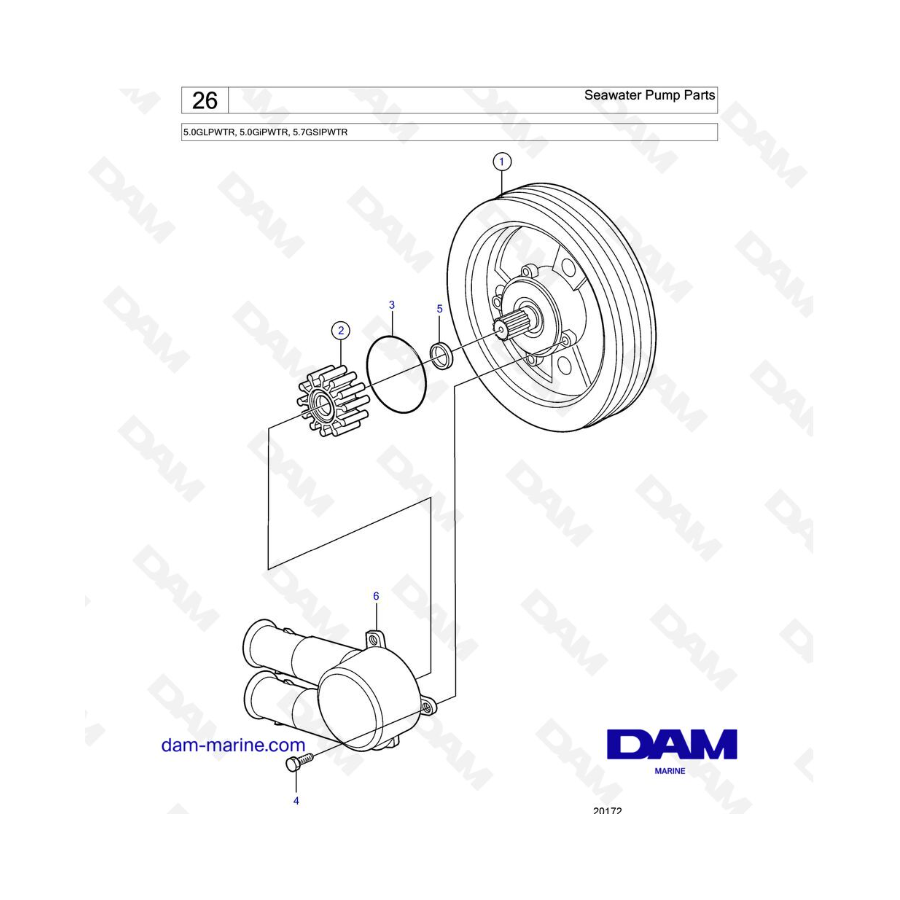 Volvo Penta 5.7L GS - Bomba de agua de mar Repuestos