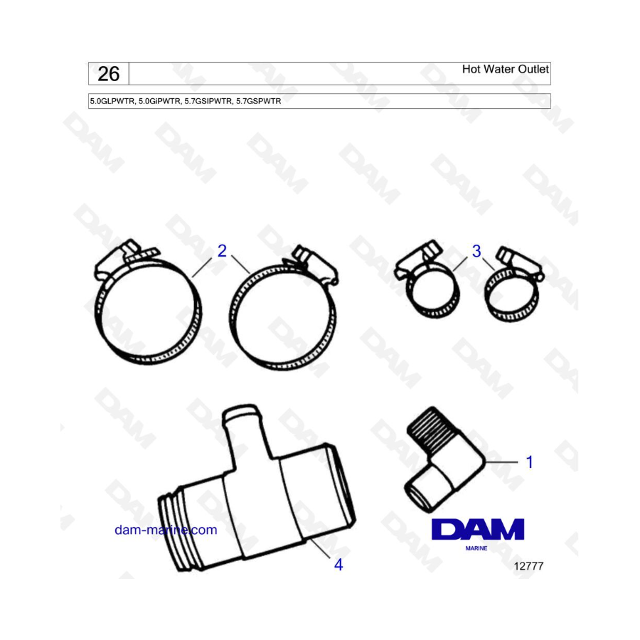 Volvo Penta 5.7L GS - Hot Water Outlet