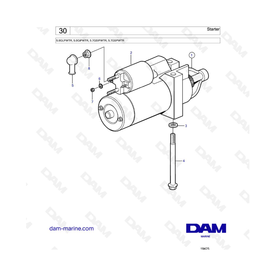 Volvo Penta 5.7L GS - Motor de arranque