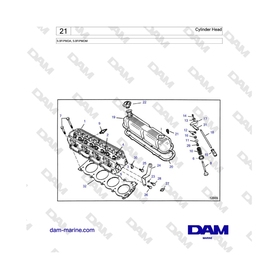 Volvo Penta 5.0L FI - Culata