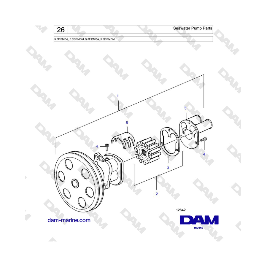 Volvo Penta 5.0L FI - Seawater Pump Parts