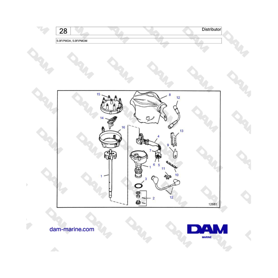 Volvo Penta 5.0L FI - Distribuidor