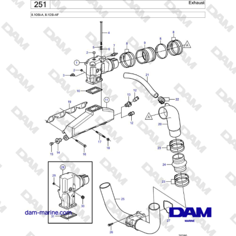 Volvo Penta 8.1L OSI - Exhaust