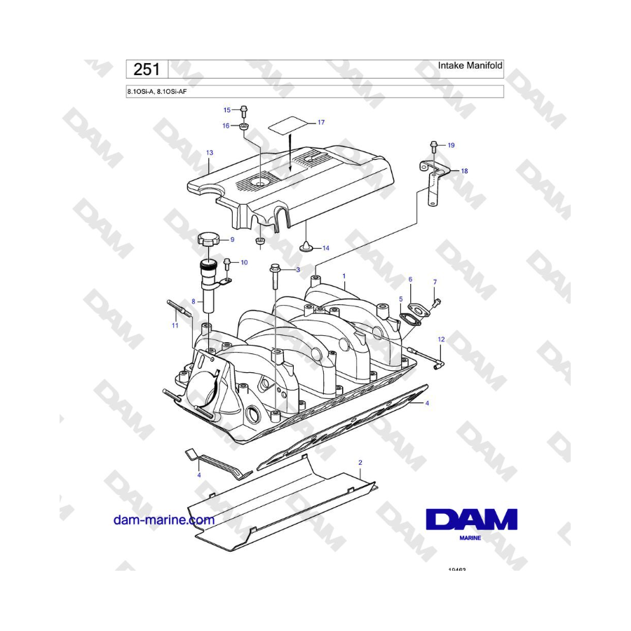 Volvo Penta 8.1L OSI - Colector de admisión