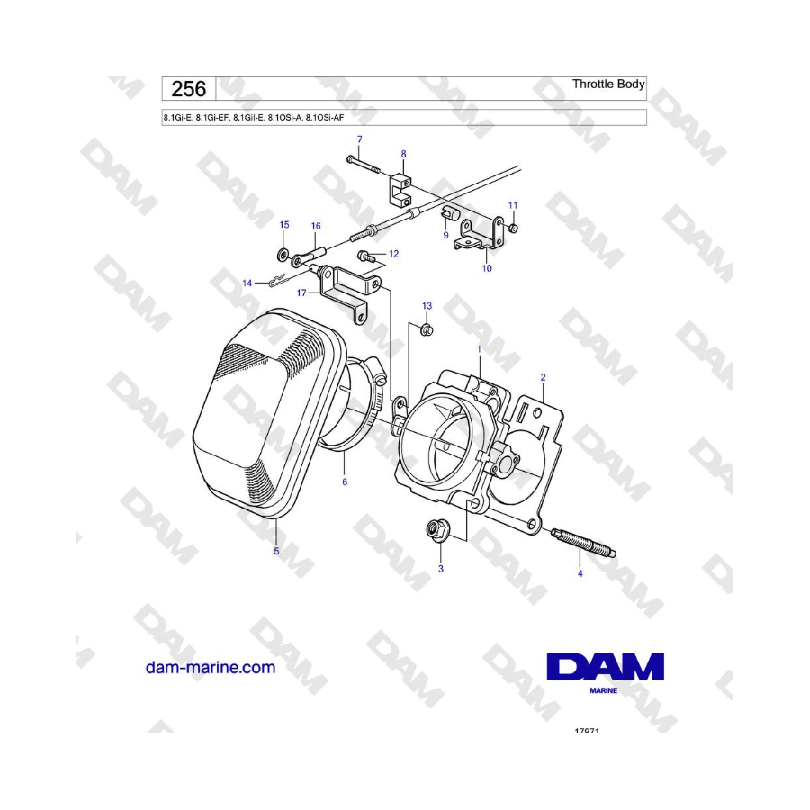 Volvo Penta 8.1L OSI - Cuerpo del acelerador