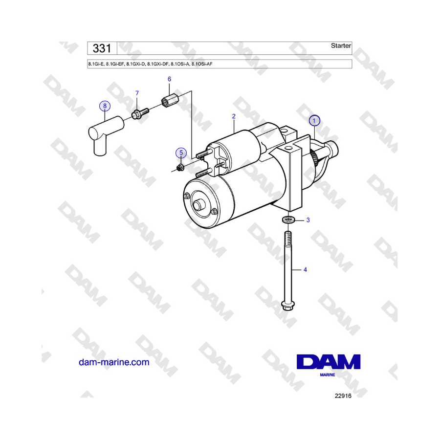 Volvo Penta 8.1L OSI - Motor de arranque