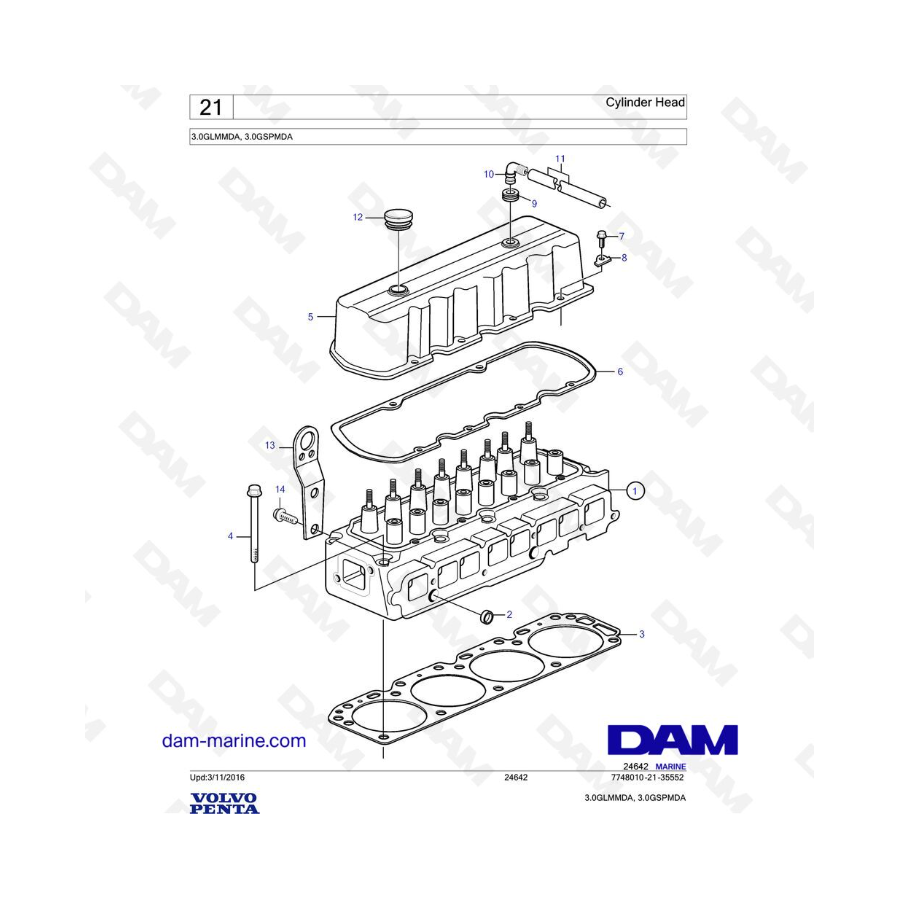 Volvo Penta 3.0L GL - Culata