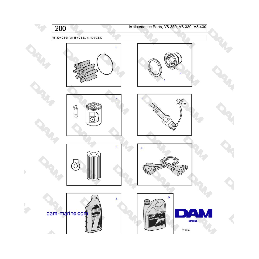 Volvo Penta V8-430 - Maintenance parts