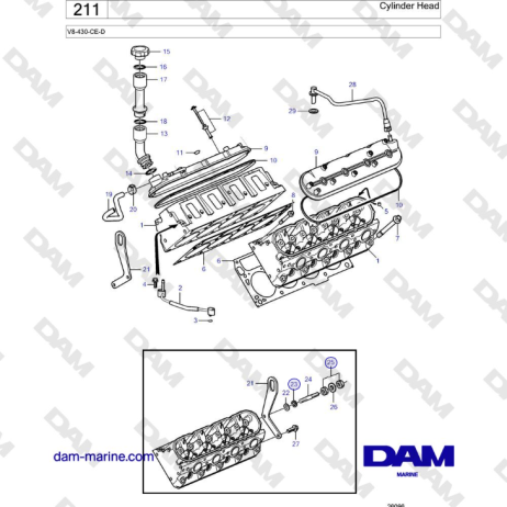 Volvo Penta V8-430 - Culata