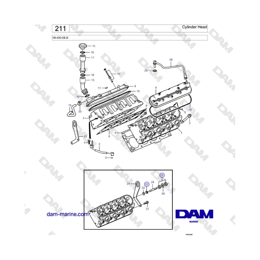 Volvo Penta V8-430 - Culata