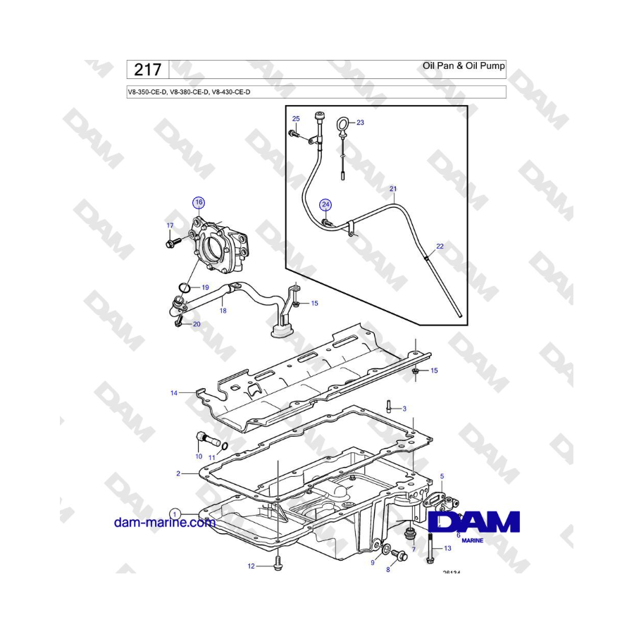 Volvo Penta V8-430 - Oil Pan & Oil Pump