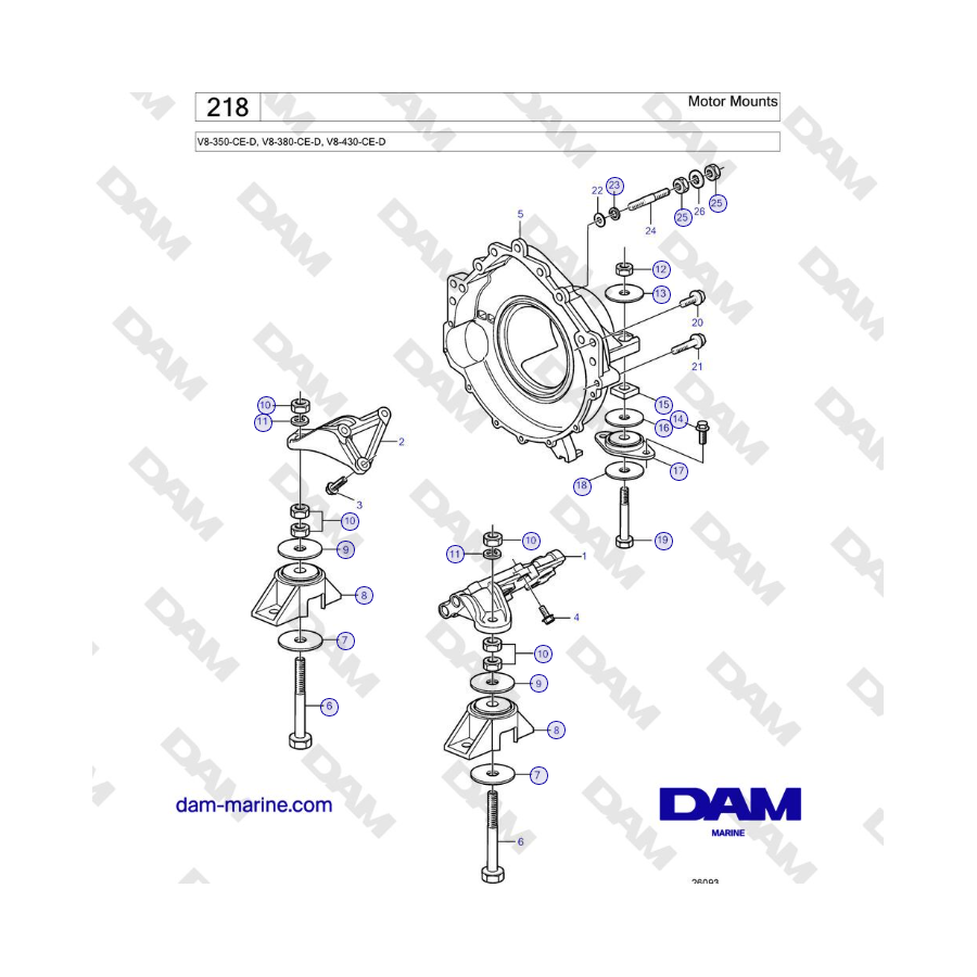 Volvo Penta V8-430 - Soportes de motor