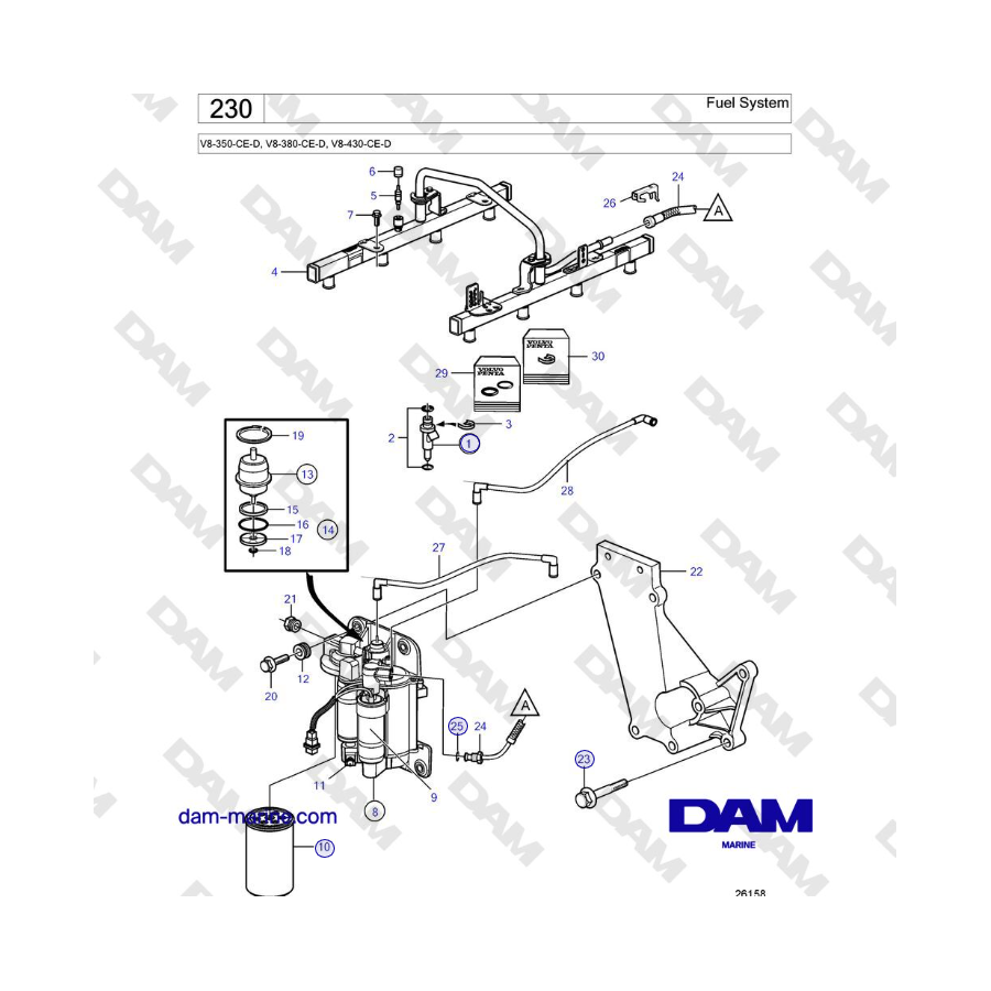 Volvo Penta V8-430 - Fuel System