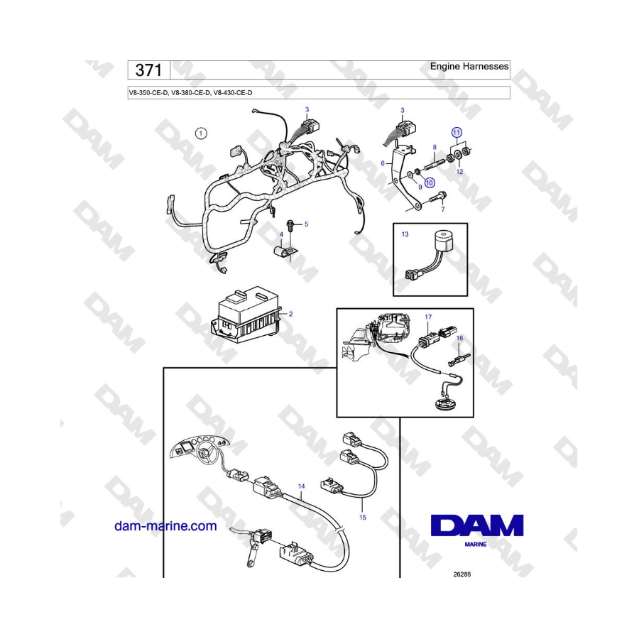 Volvo Penta V8-430 - Arneses de motor