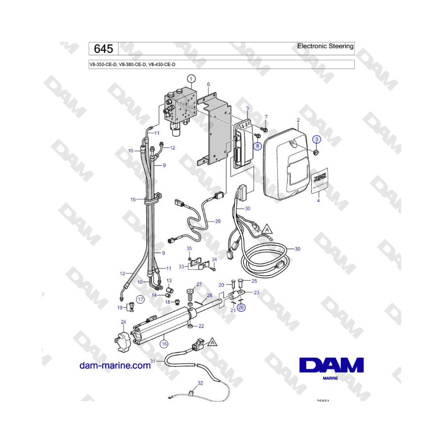 Volvo Penta V8-430 - Dirección electrónica