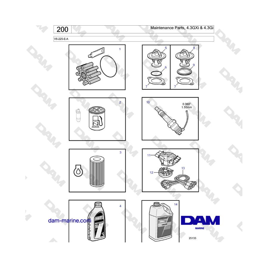 Volvo Penta V6-225 - Maintenance parts