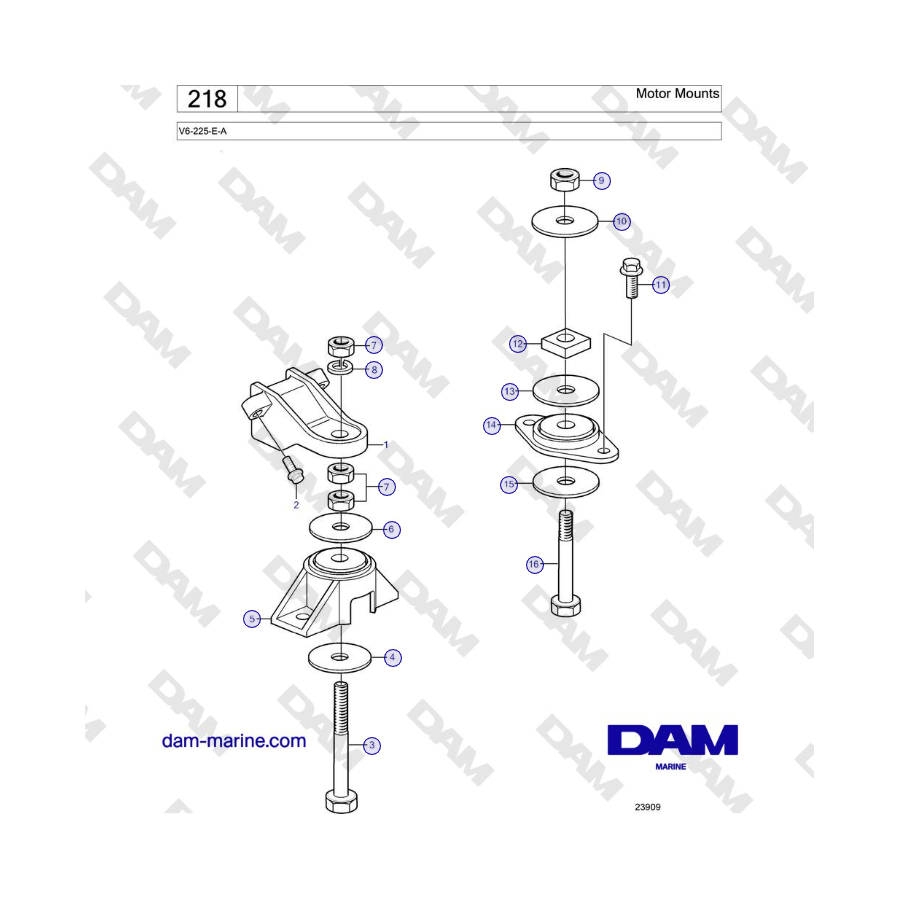 Volvo Penta V6-225 - Motor Mounts