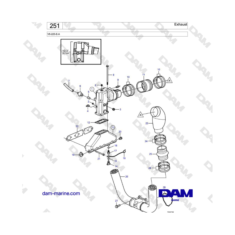 Volvo Penta V6-225 - Escape