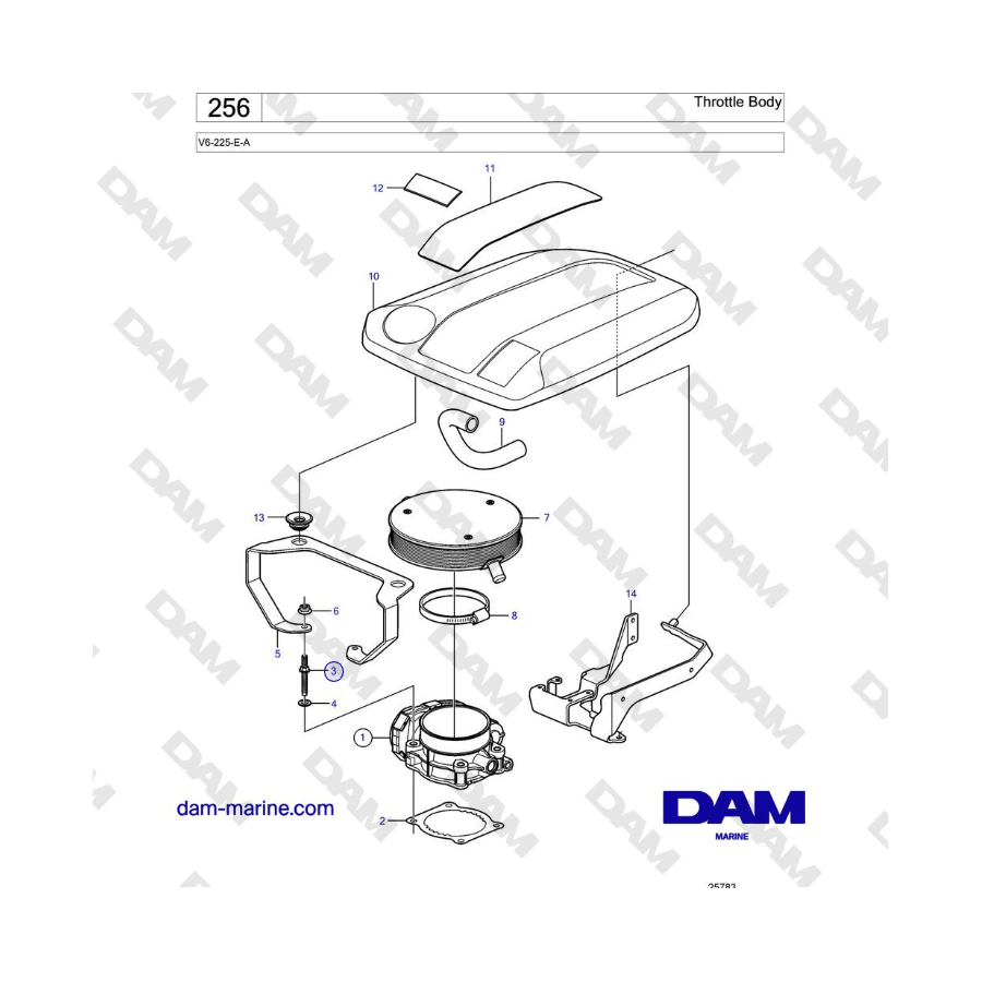 Volvo Penta V6-225 - Cuerpo de mariposa