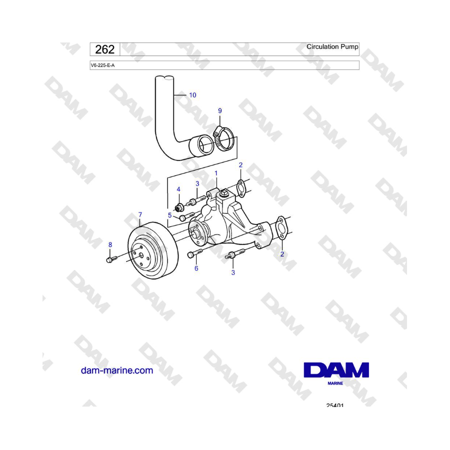 Volvo Penta V6-225 - Bomba de circulación