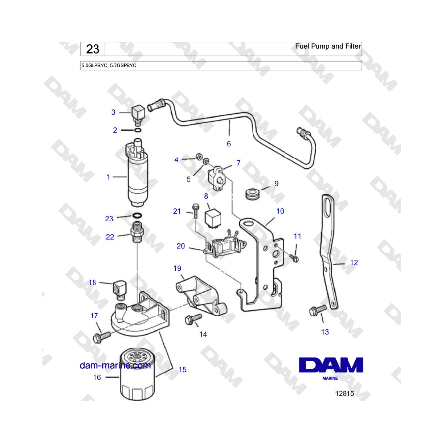 Volvo Penta 5.7L GSI - Bomba y filtro de combustible