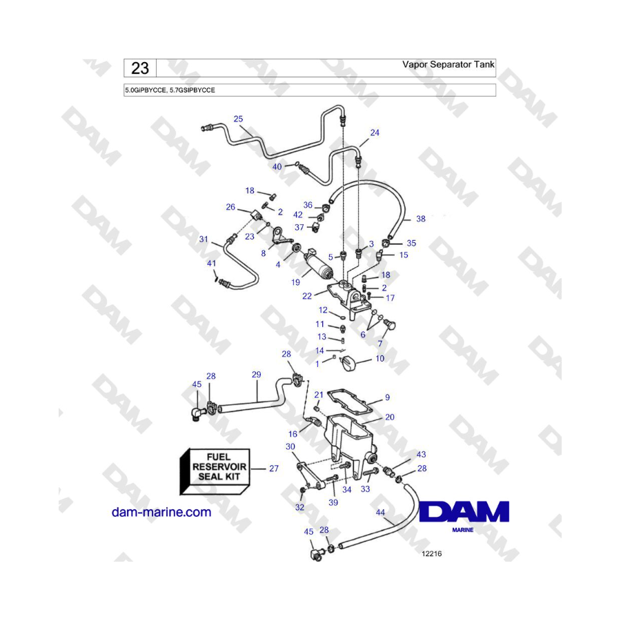 Volvo Penta 5.7L GSI - Depósito separador de vapor